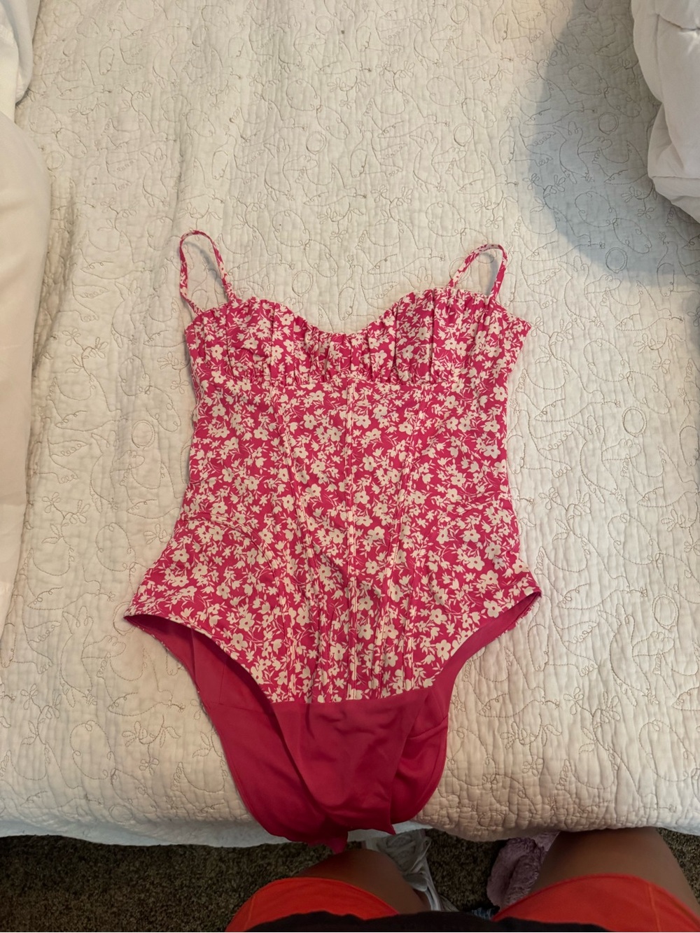 Zara Pink Floral One-Piece Bodysuit